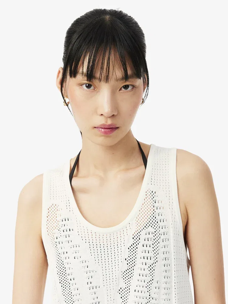 Свитер без рукавов LACOSTE Mesh, White — фото 2
