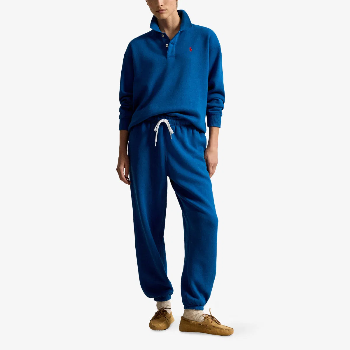 Хлопковая толстовка-поло с вышитым логотипом Polo Ralph Lauren, синий — фото 2