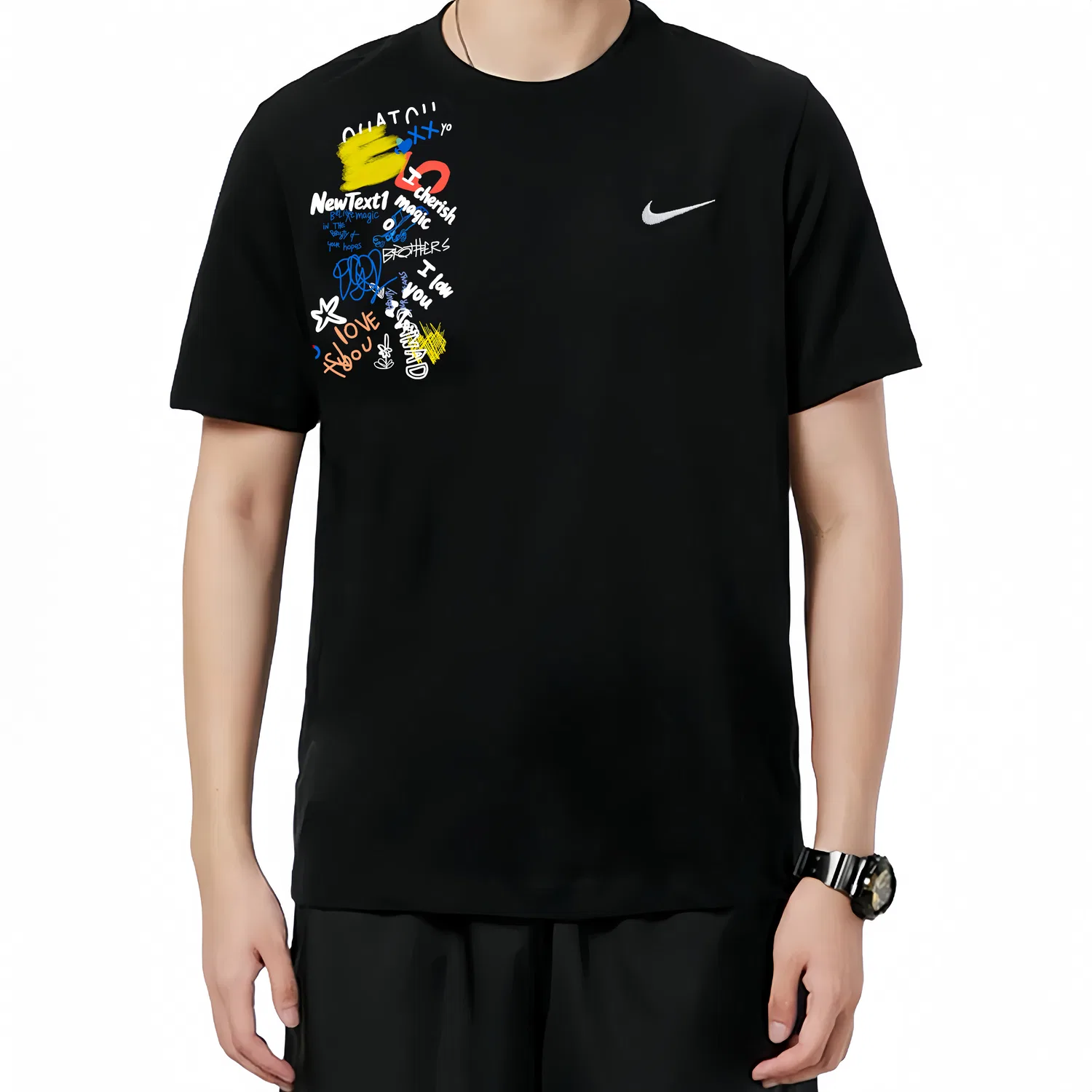 Мужская футболка с коротким рукавом с вышитым логотипом Nike — фото 4