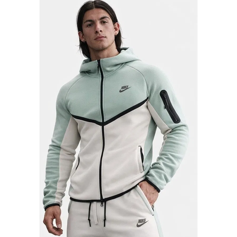 Худи с капюшоном Nike Tech Fleece Full Zip Windrunner Hoodie, Зеленый