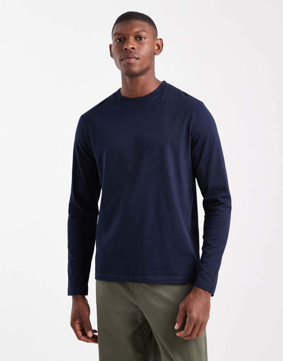 

Лонгслив Asos Design Essentials Crew Neck, темно-синий