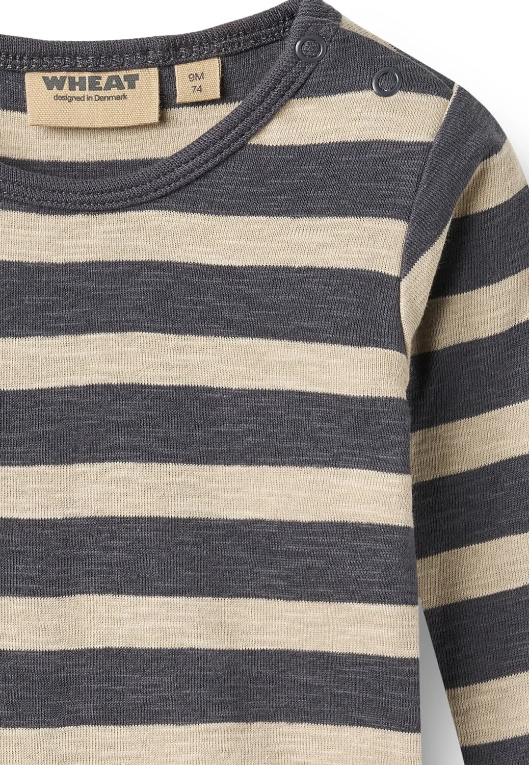 Боди с длинными рукавами Freddie унисекс - боди Wheat, Greyblue Stripe — фото 3