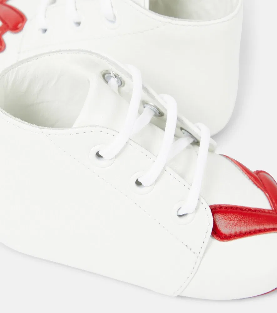Кожаные ботиночки Baby Love Christian Louboutin Kids, белый — фото 4