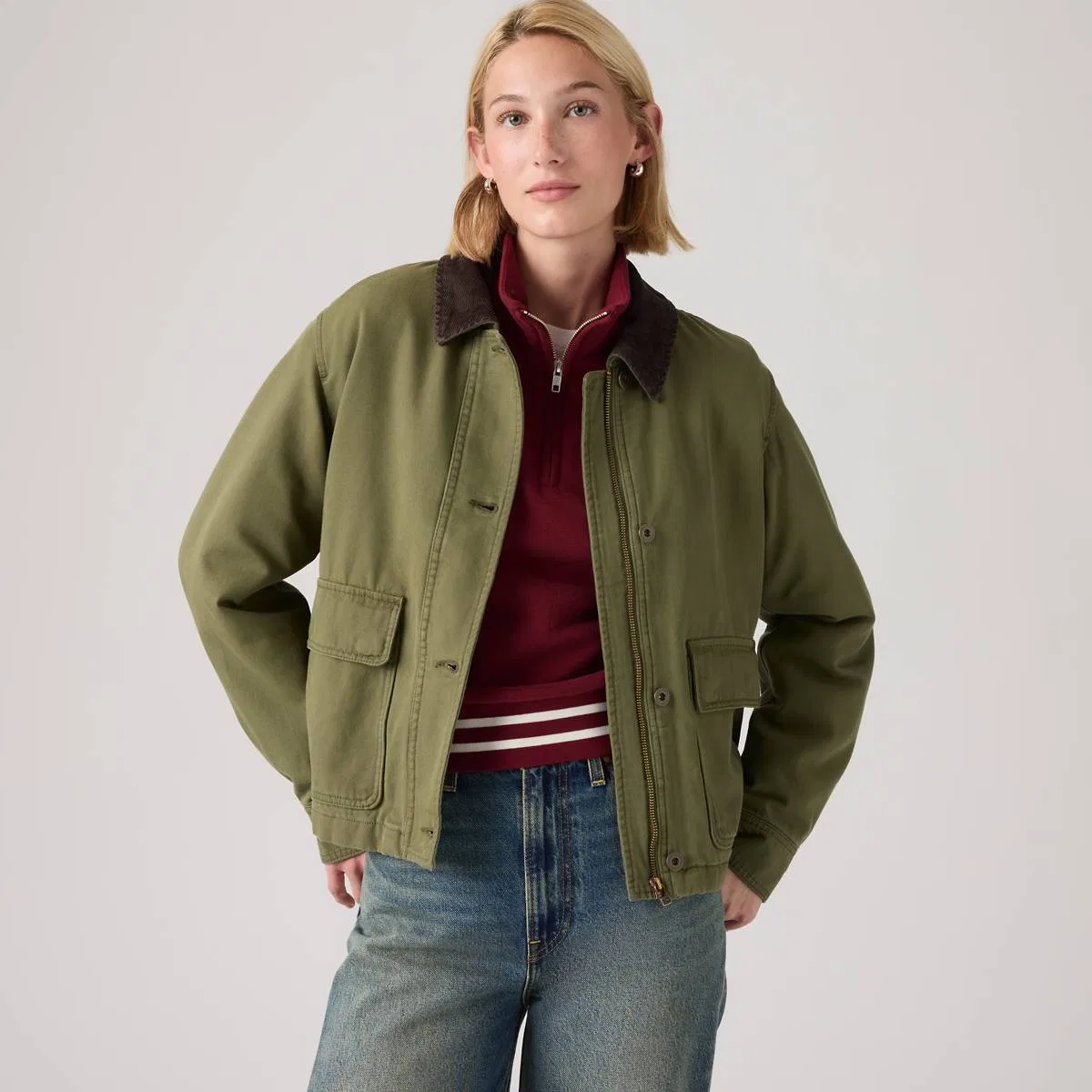 Укороченная рабочая куртка Bree Levi's, Olive Night - Green