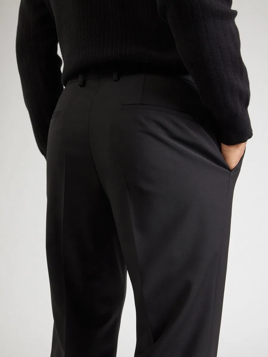 Брюки BOSS Regular Pleated Pants 'Genius' черного цвета — фото 2