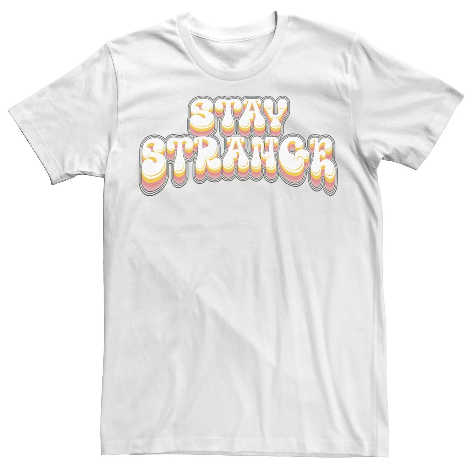 

Мужская футболка со шрифтом в стиле ретро Stay Strange, White Licensed Character, белый