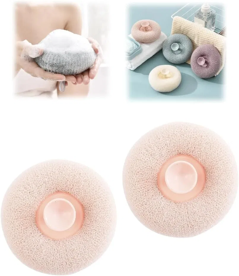 Мочалка для душа в виде цветка, CBPNEISEK, 2 шт., 12x12x5 см, Beige Pink