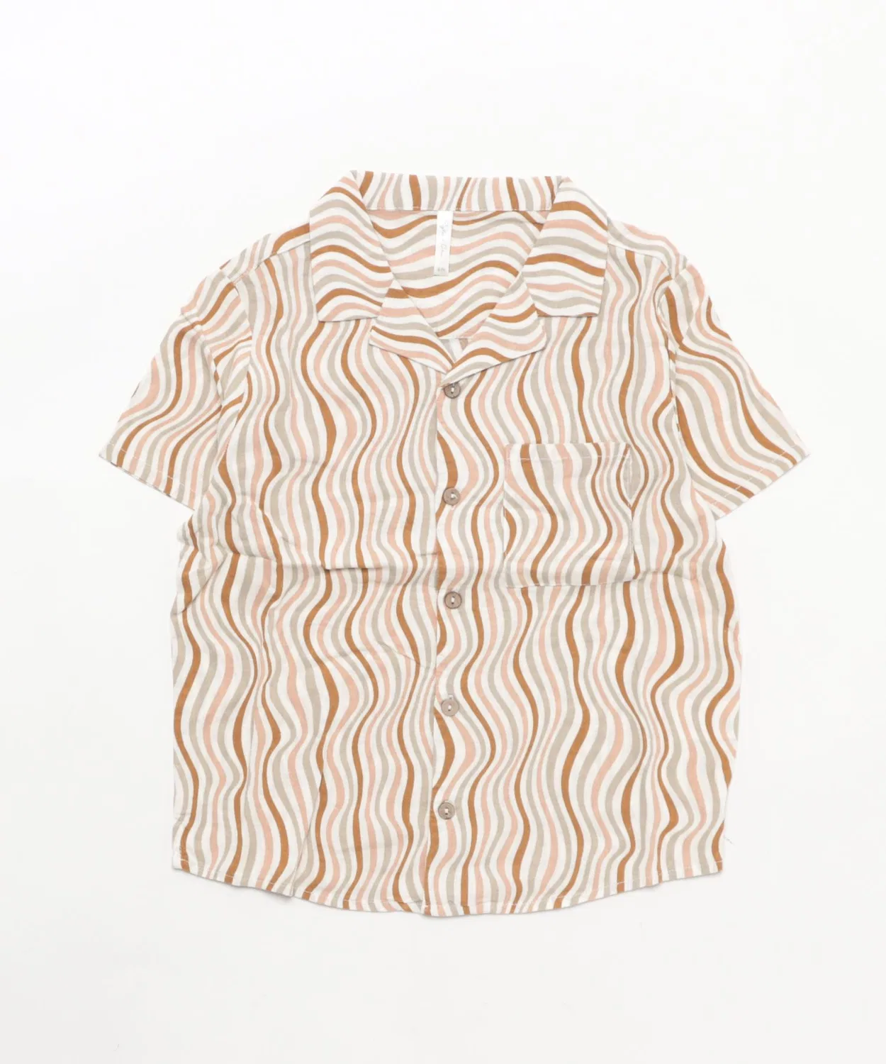 Детская рубашка для мальчиков с лацканами Retro Waves Rylee + Cru, Ivory