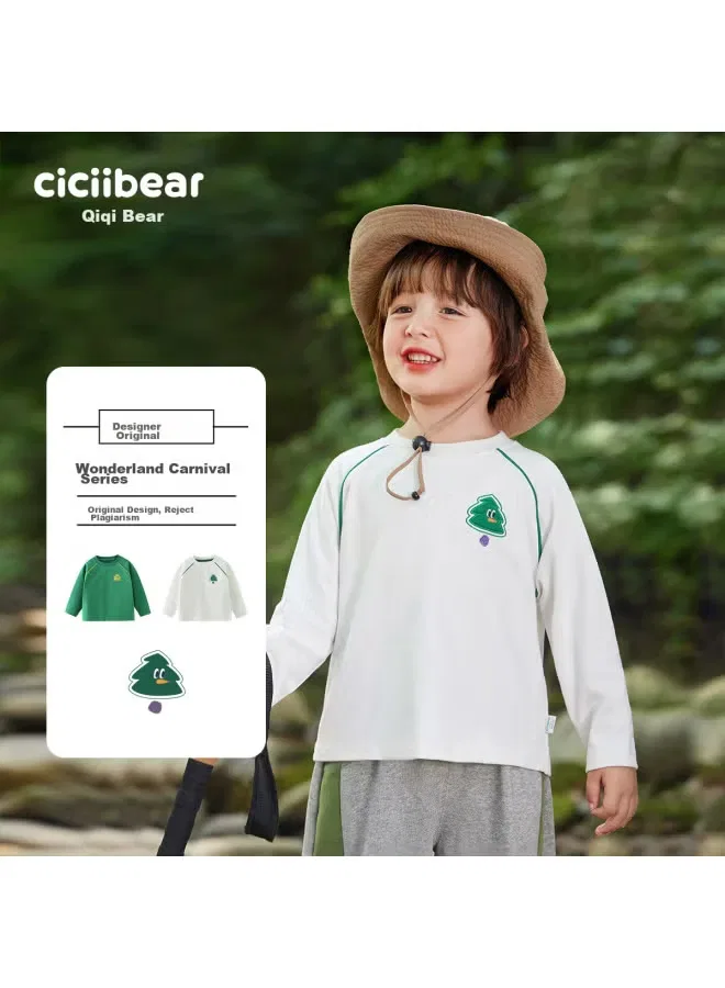 Лонгслив с длинным рукавом для мальчиков Qi Miao Yuan Ciciibear, белый