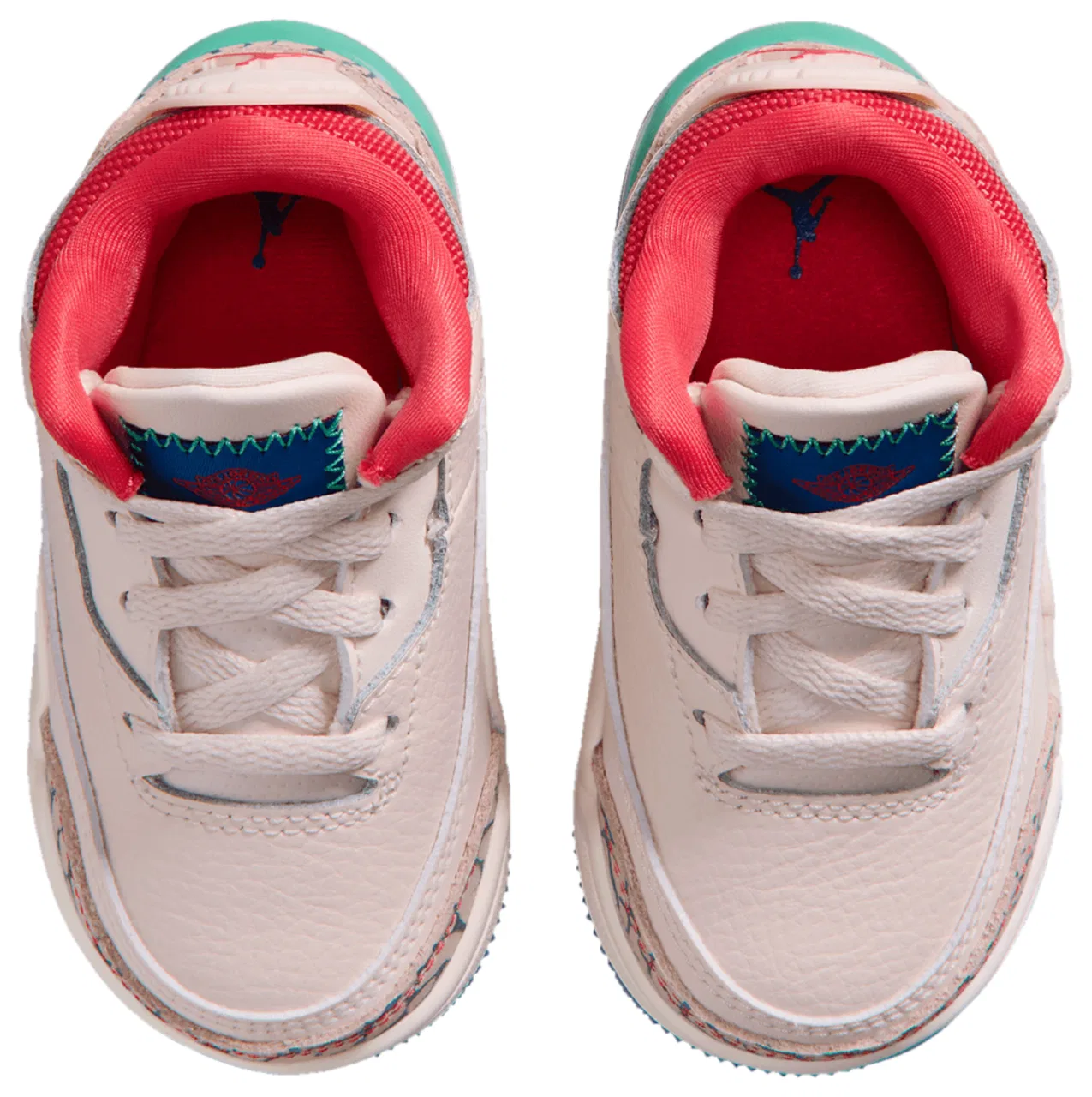Детские кроссовки для мальчиков с принтом Jordan Retro 3 Jordan, White/Red/Green — фото 4