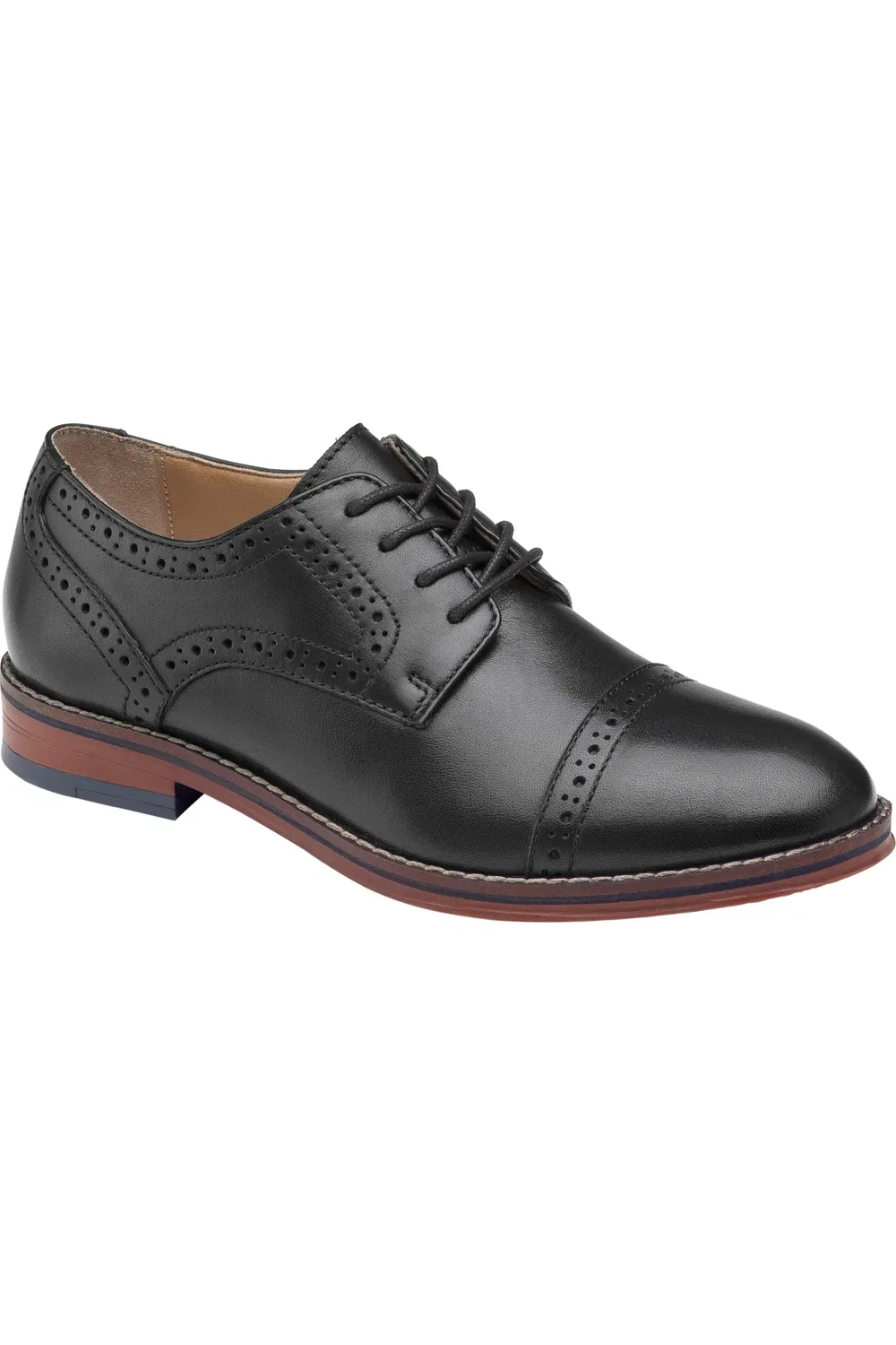 Детские туфли дерби с мыском Cap Toe Conard Johnston & Murphy, Black Fg Leather