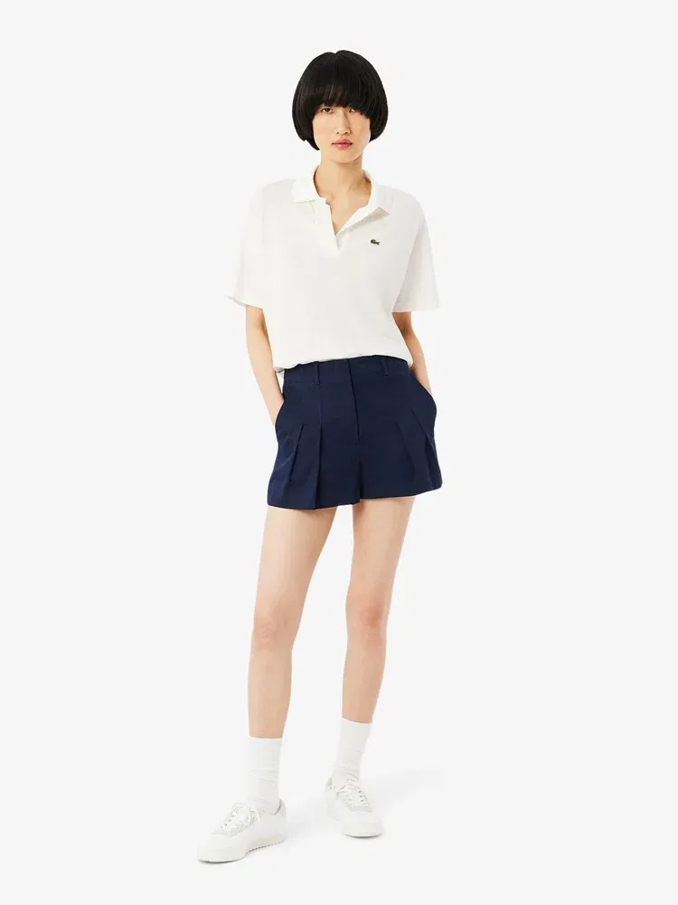 Шорты бермуды LACOSTE Navy из габардина с логотипом — фото 2