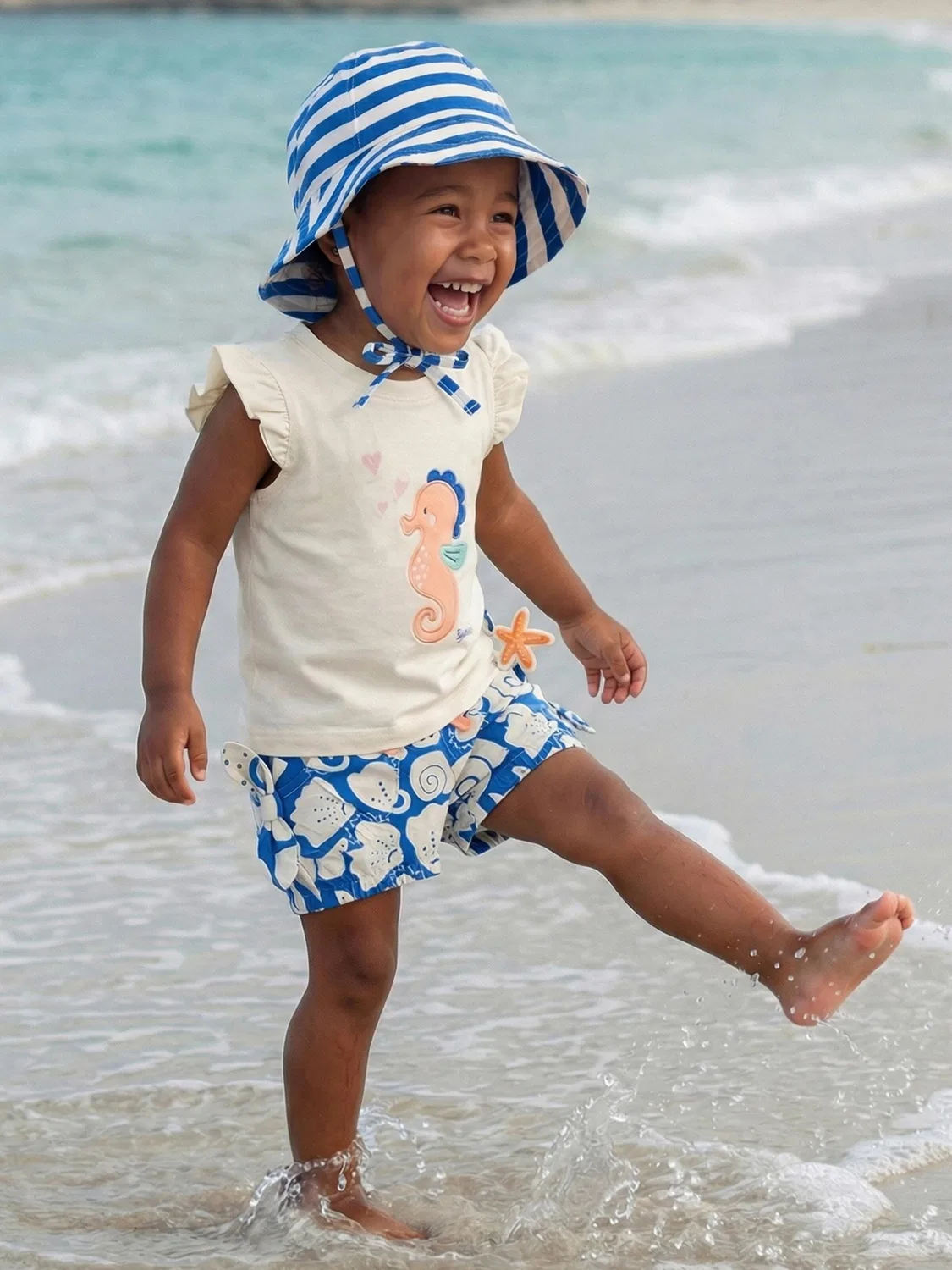 Брюки Sigikid Regular Pants Shorts Sea You синего цвета — фото 3