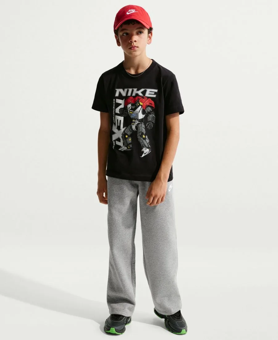 Спортивные брюки свободного кроя с открытым низом для детей постарше Nike, серый