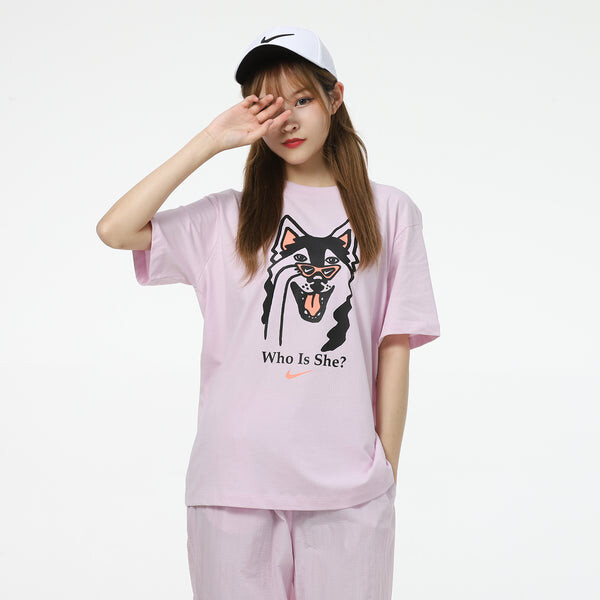 Футболка как w спортивная одежда bf tee dog hbr королевский Nike, красный — фото 3