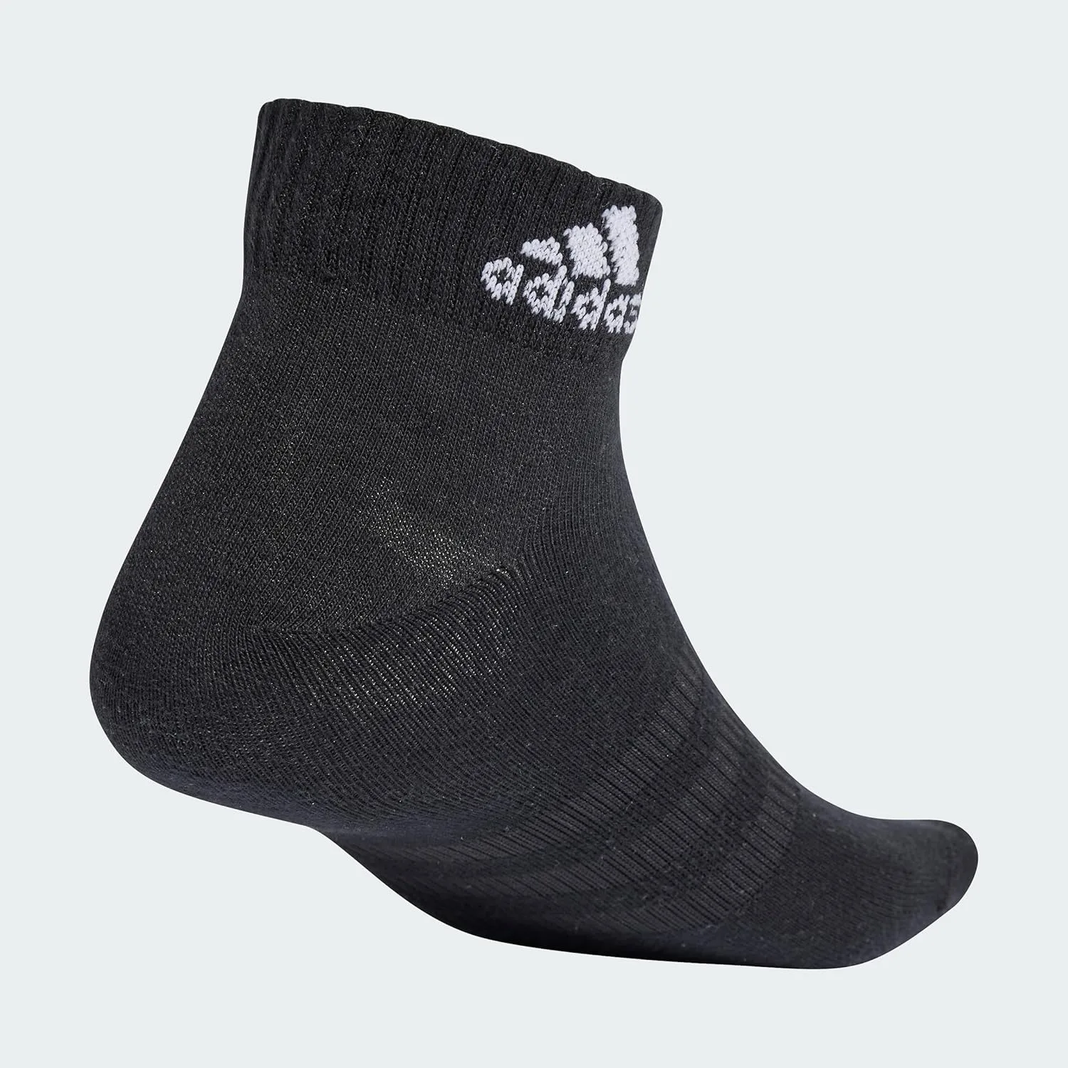 Тонкие и легкие носки Adidas до щиколотки, 3 пары, унисекс, детские носки, белый/черный — фото 3
