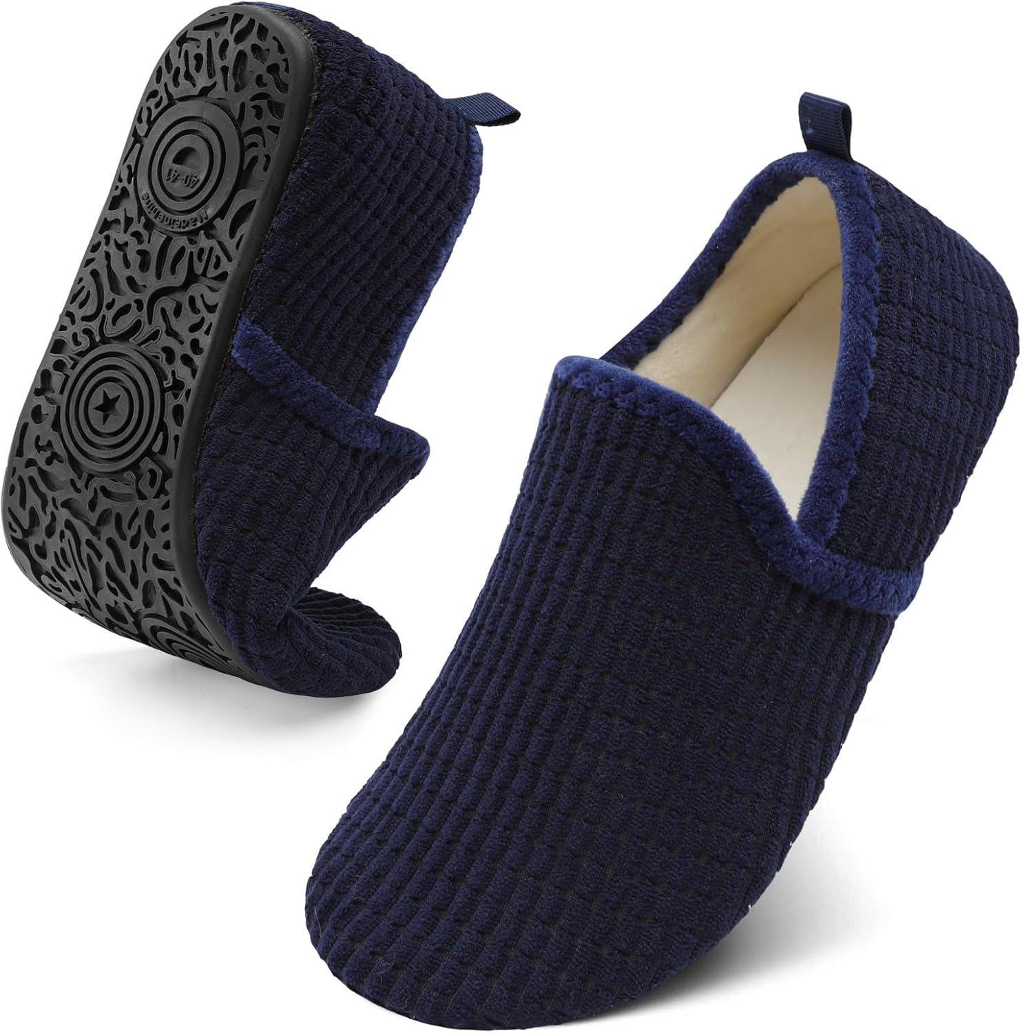 

Тапочки Spesoul для женщин и мужчин с меховой подкладкой, для дома, с мягкой резиновой подошвой, носки-тапочки, удобно надевать, для спальни, дома, офиса, путешествий и йоги, темно-синий