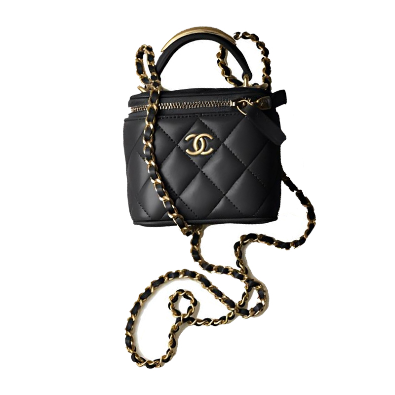 

Chanel Металлическая сумка-коробка из овчины, наплечная сумка, сумка через плечо, женская сумка Trumpets, черная