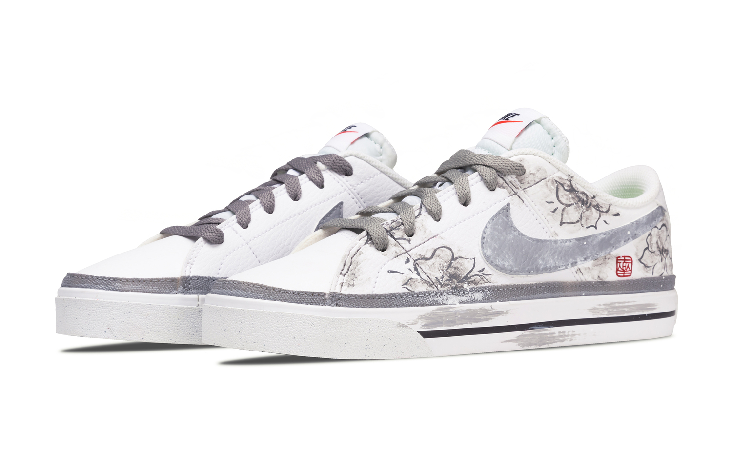 Nike Кроссовки для скейтбординга Court Legacy Ink White Space износостойкие и легкие низкие мужские бело-серые — фото 4