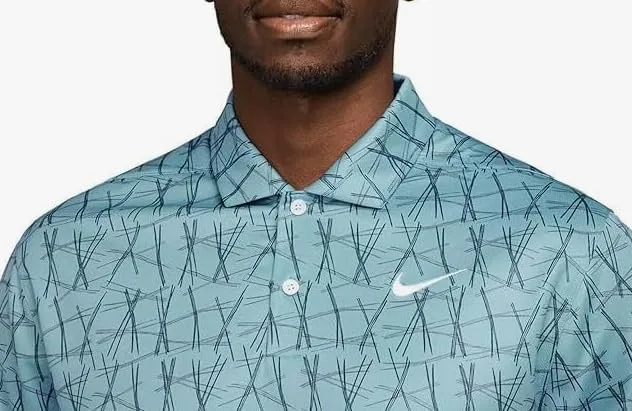 Мужская поло-рубашка для гольфа Nike Dri-FIT Victory+ с принтом «Сосновые иголки», классический крой., Denim Tourquoise — фото 3