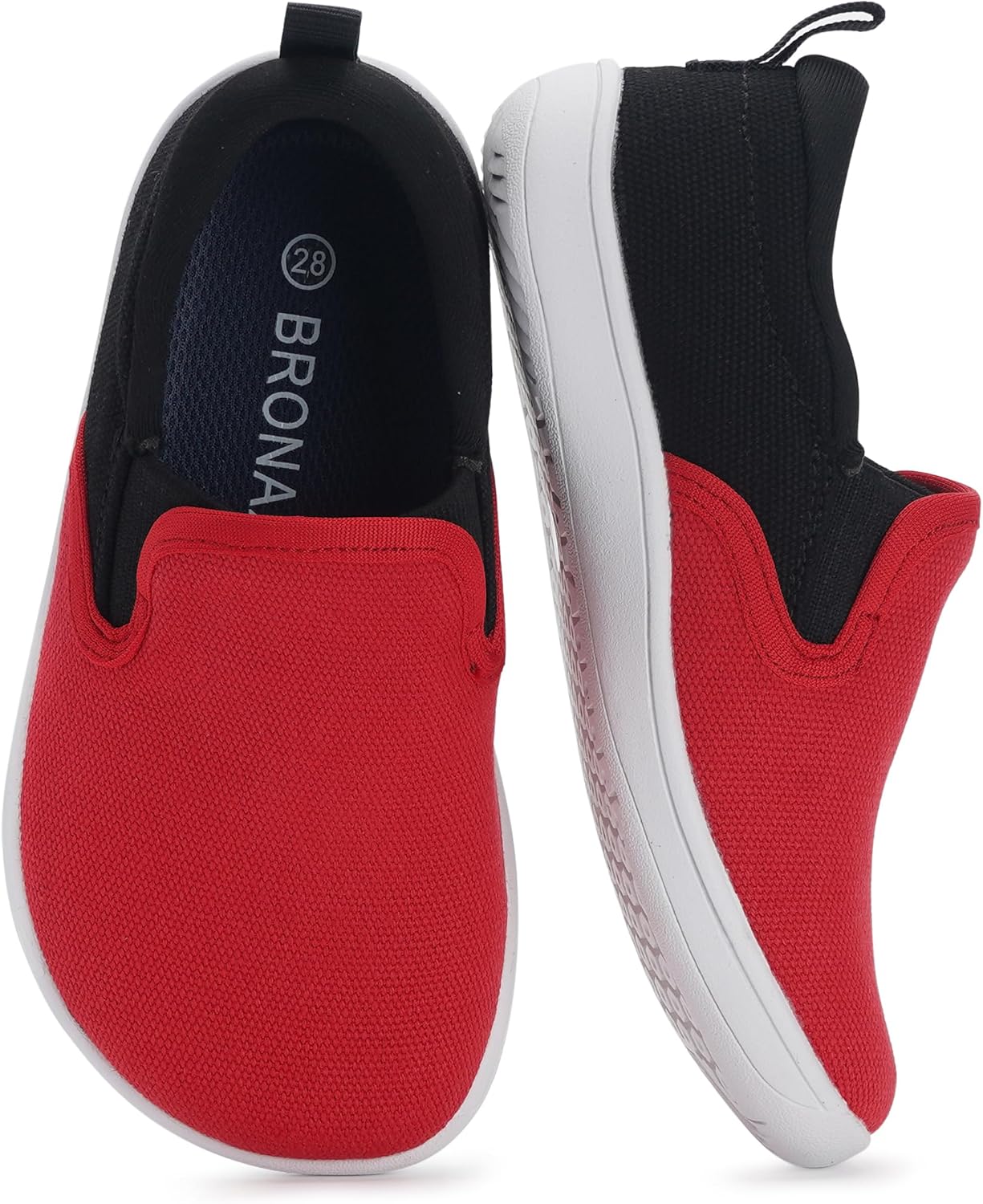 

Детские кроссовки BRONAX X WHITIN с широким носком, черный/красный