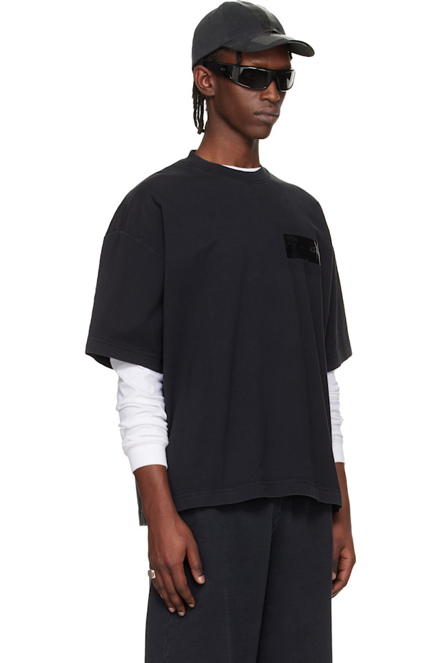 Футболка с наклеенным логотипом Vetements, черный — фото 2