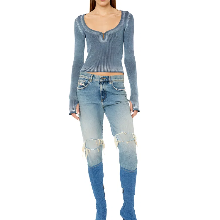Джинсы женские blue moderate straight fit DIESEL — фото 3