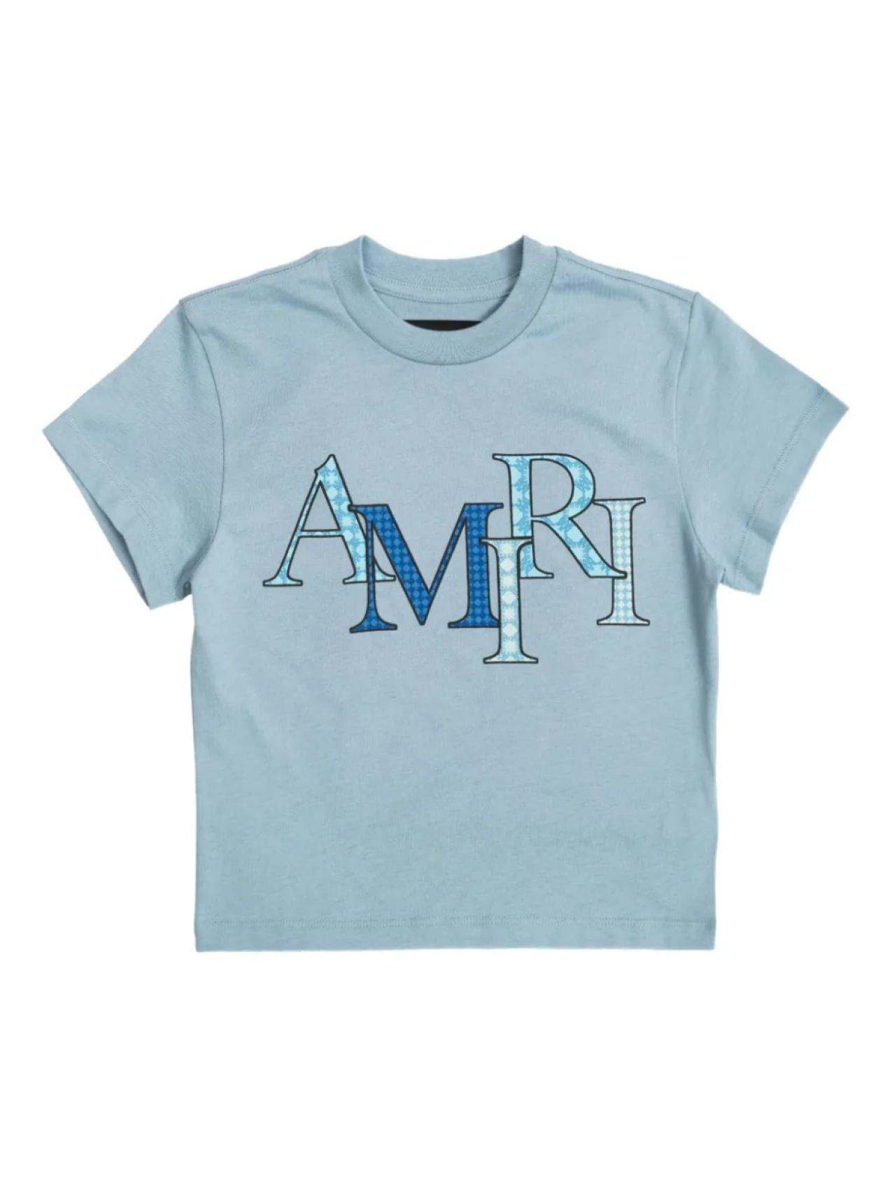 

Футболка с короткими рукавами и принтом логотипа AMIRI KIDS, синий