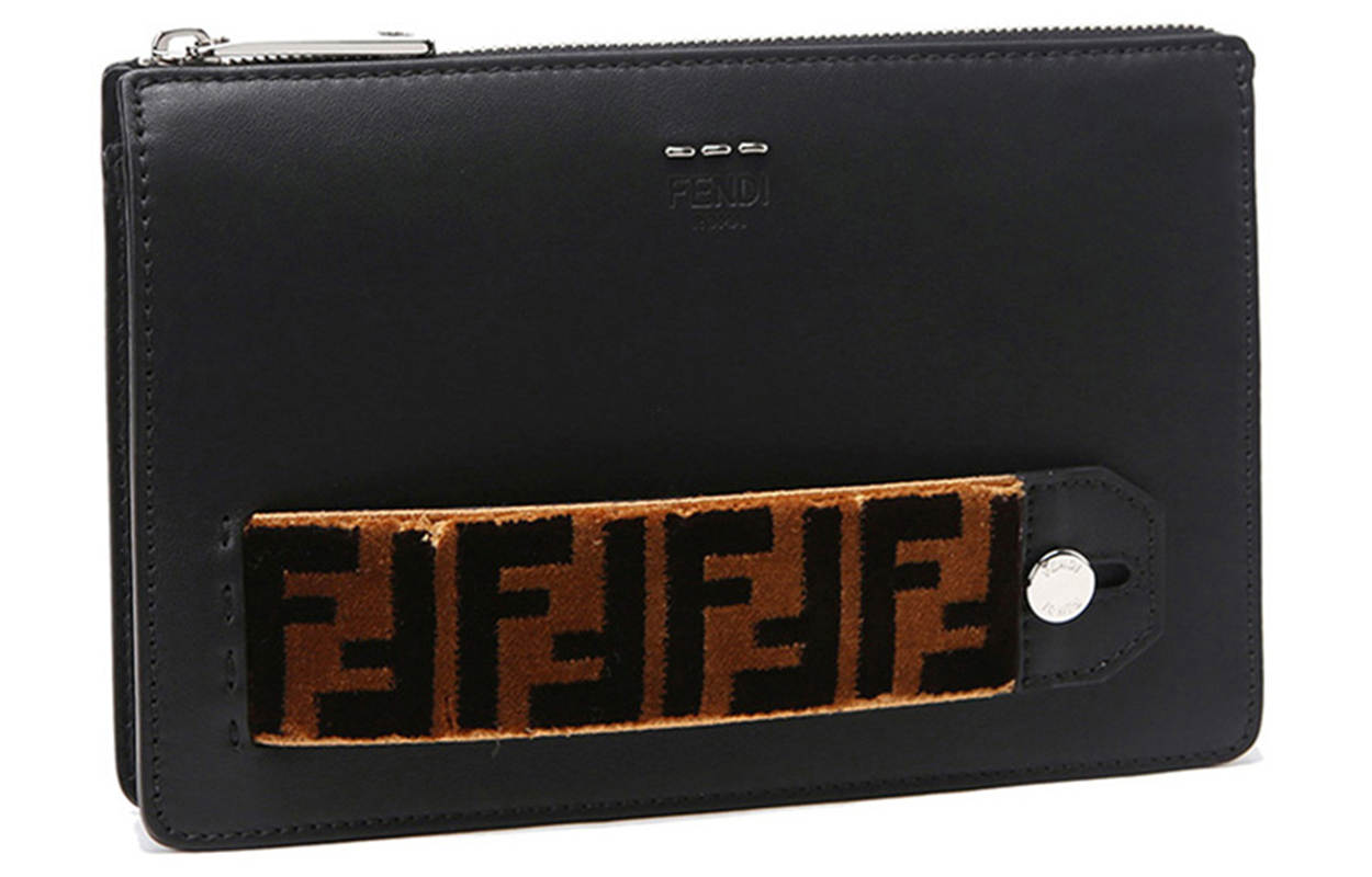 Fendi Мужской клатч из коровьей кожи, черный — фото 4