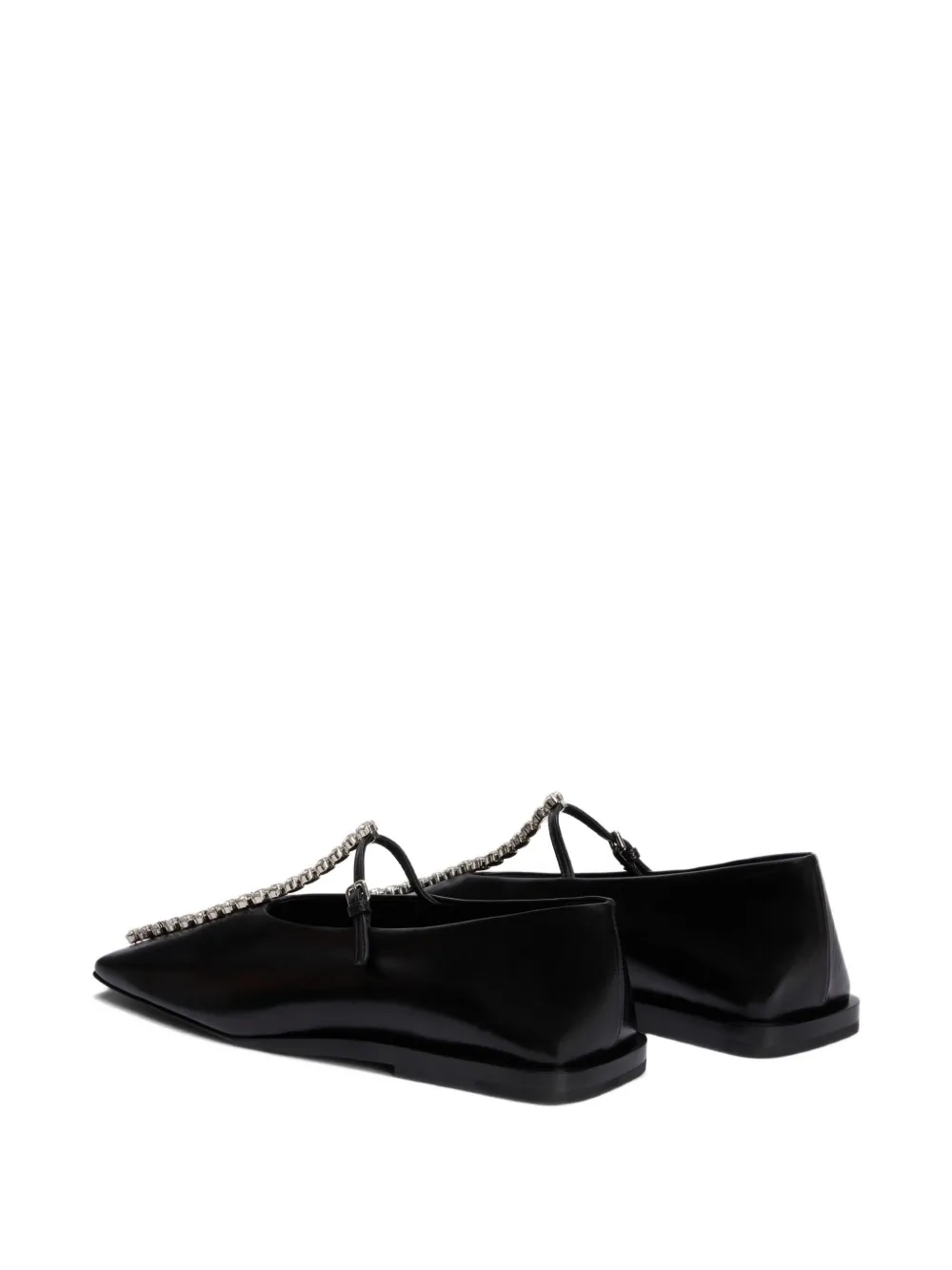 Балетки с квадратным носком и кристаллами Jil Sander, черный — фото 3