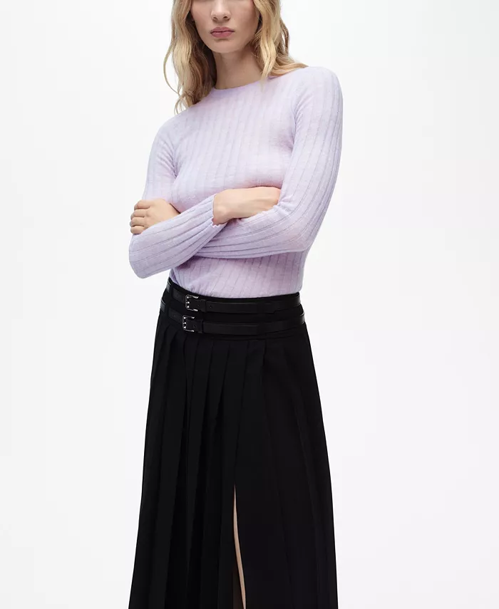 

Женский ребристый свитер с круглым вырезом MANGO, фиолетовый