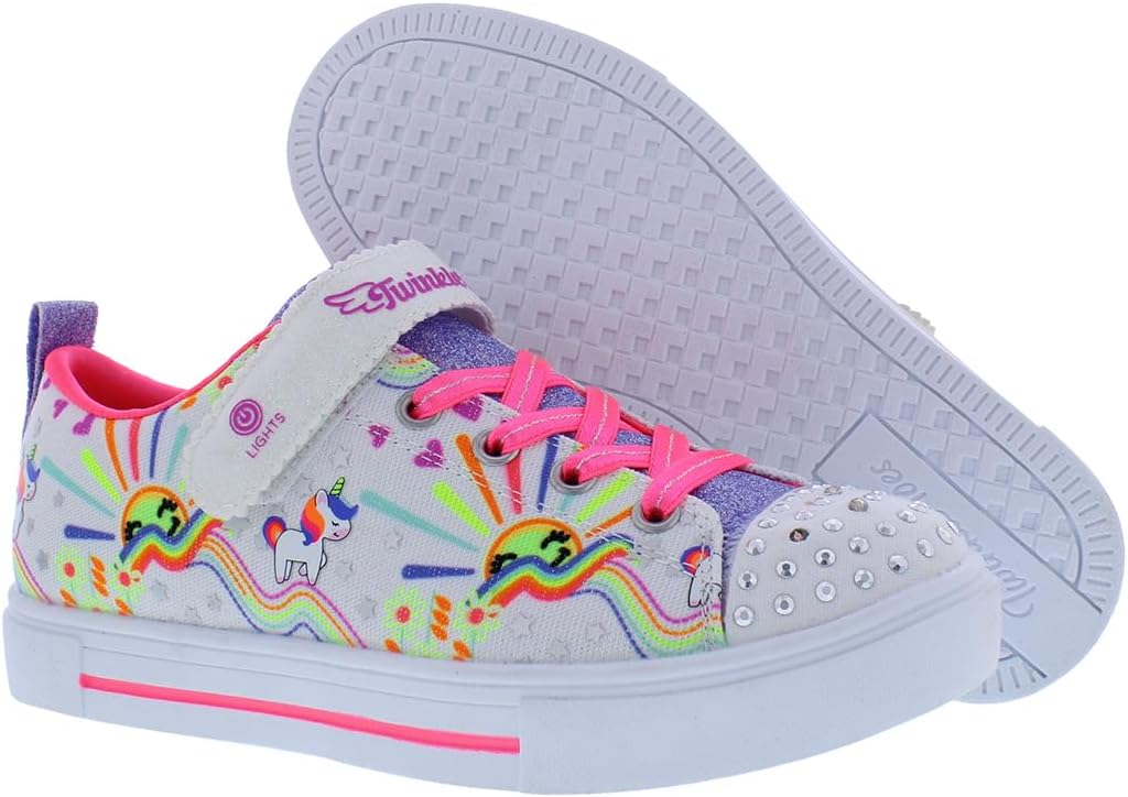 Детские кроссовки Skechers Twinkle Toes Sparkle Lite «Безумие единорога», белый — фото 2