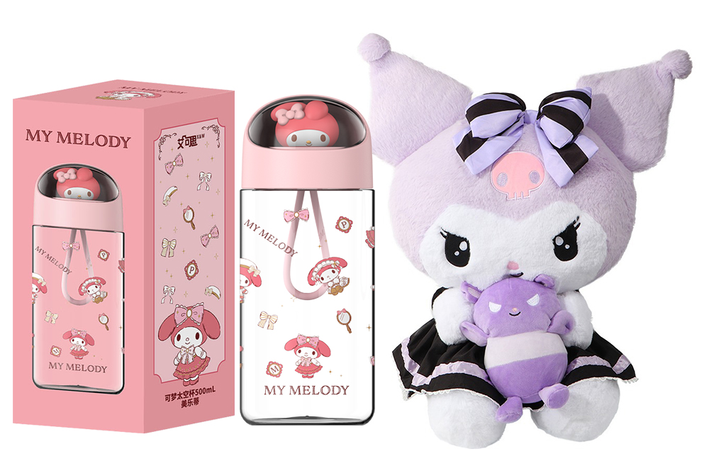 

Пластиковые стаканы для воды Sanrio, Melody Tumbler + Kulomi Doll 56Cm