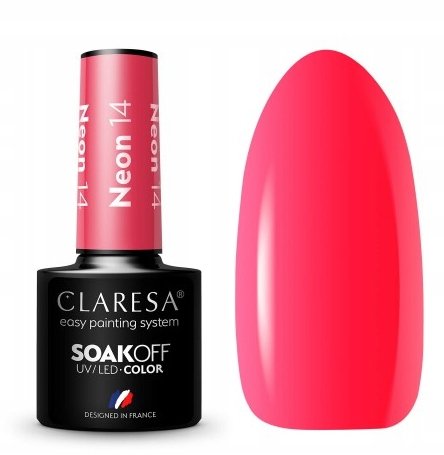 

Гибридный лак для ногтей Claresa Neon 14 Оранжевый Красный Розовый Ladiosa