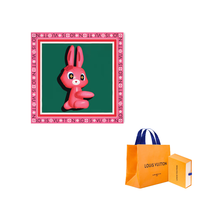 

LOUIS VUITTON Солнечный квадратный коврик с анимограммой кролика, Pink