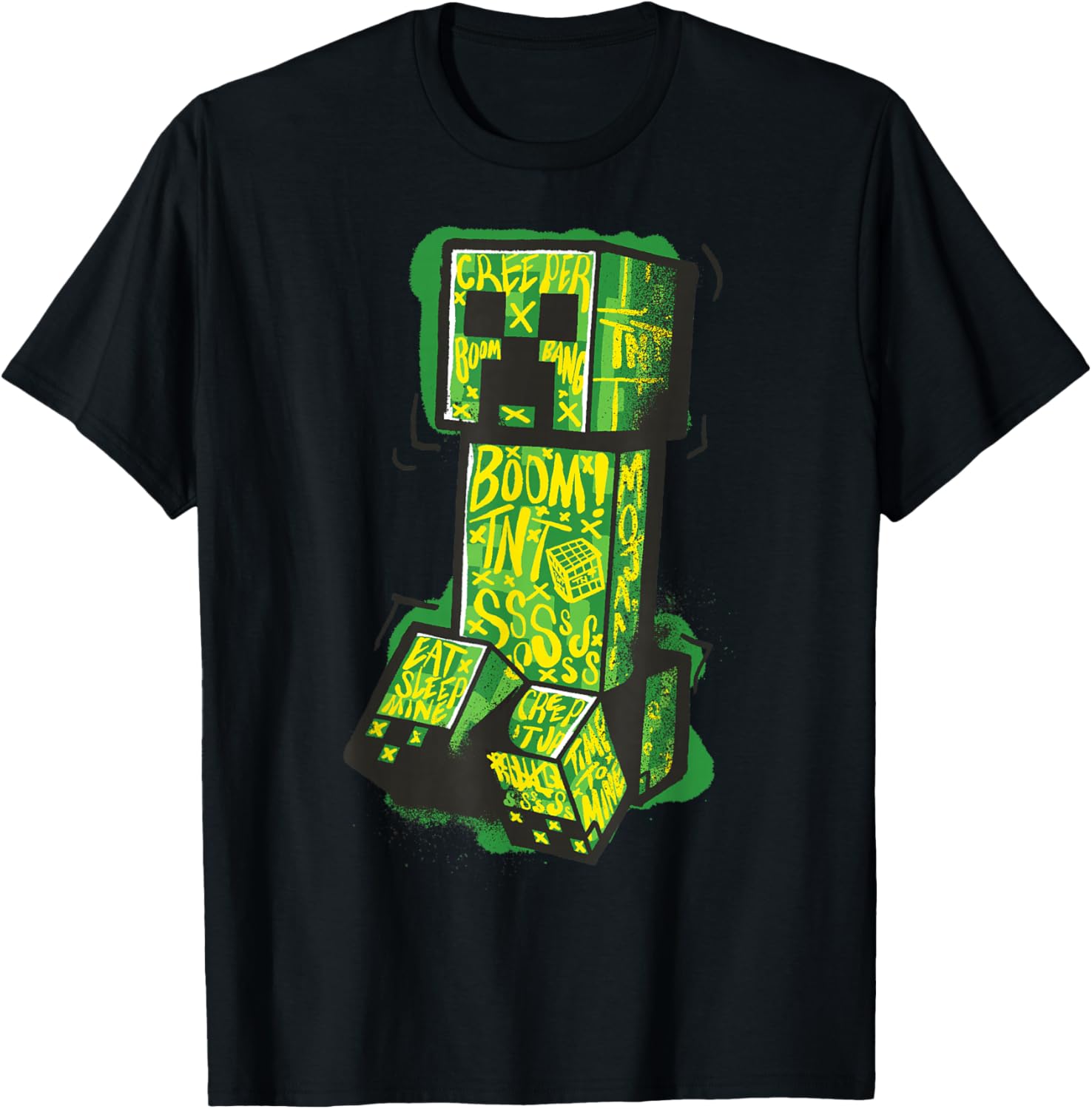 

Футболка Minecraft Creeper Street Graffiti Fill, черная