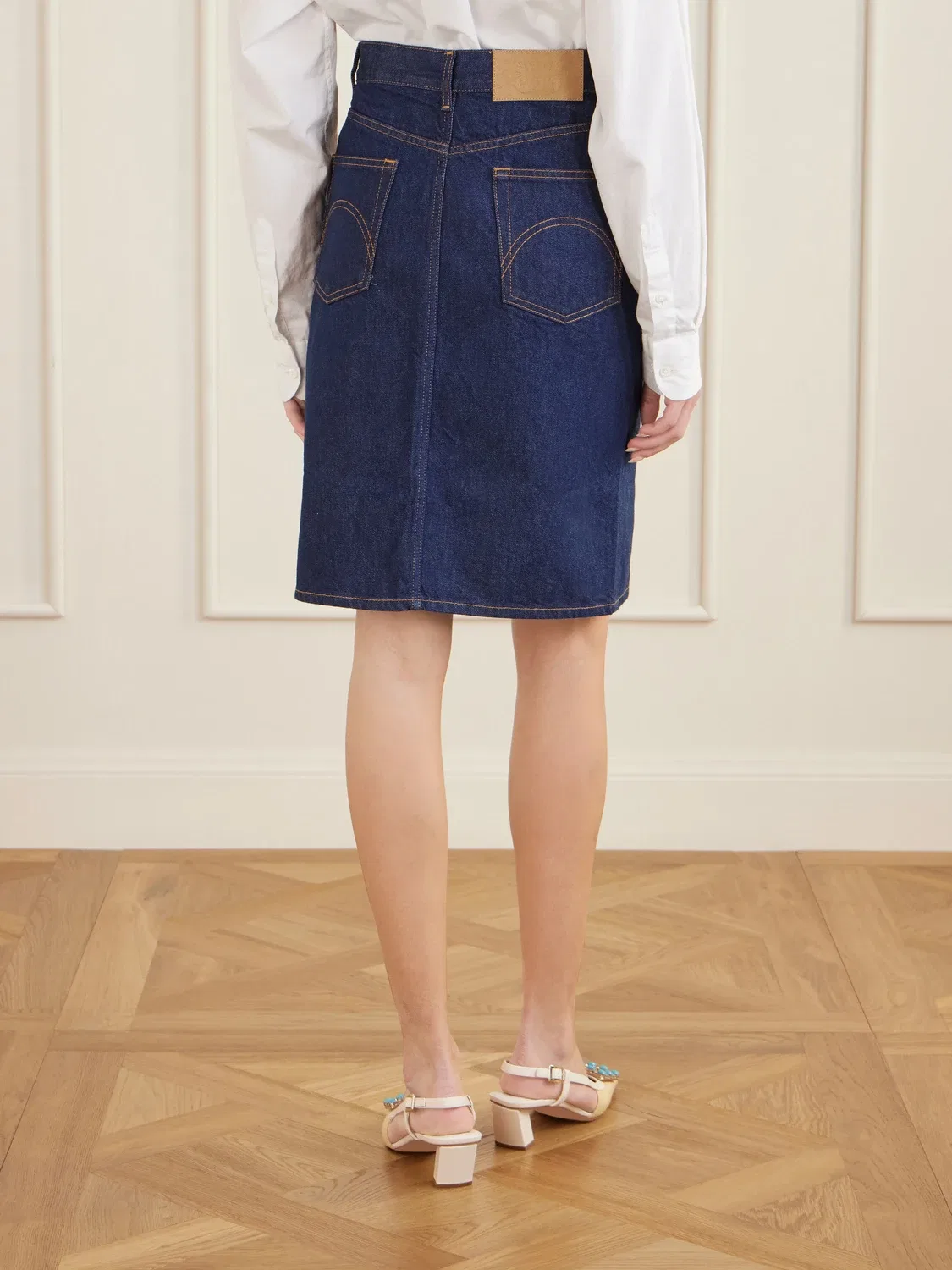 Джинсовая юбка миди Blazé Milano, синий — фото 4