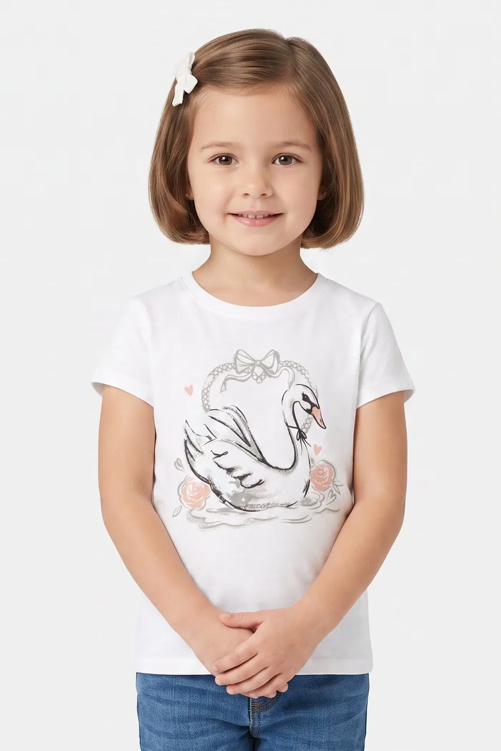 Топ с принтом с коротким рукавом The Children'S Place, белый