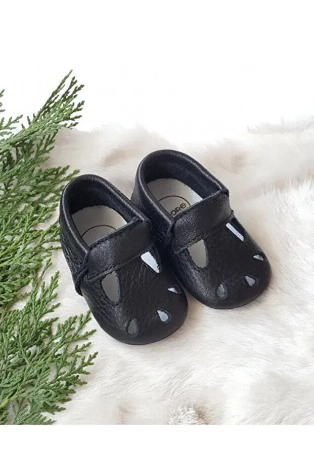 Детские мокасины из натуральной кожи для мальчиков Wizy Hodore, Black