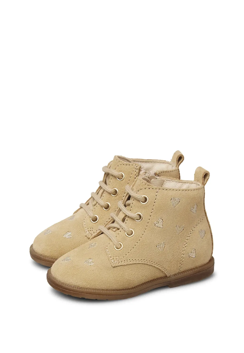 Новые детские туфельки Robin Embr.Hearts на молнии Falcotto, Beige-Braun — фото 3