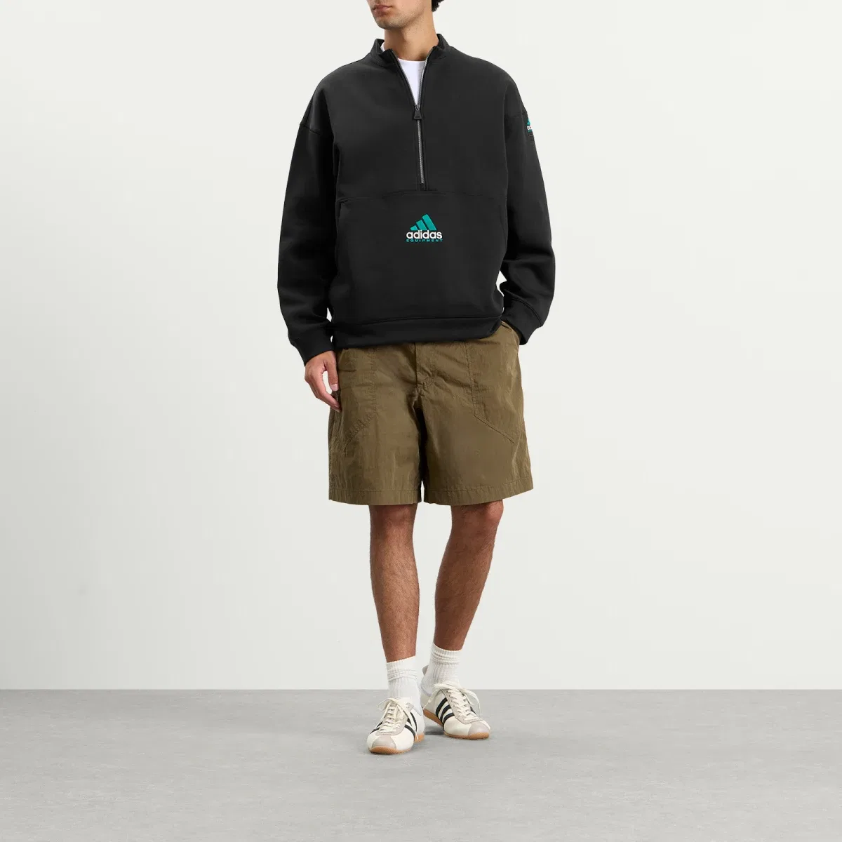 Мужской свитшот с полузастежкой Eqt half zip Adidas, Black — фото 4