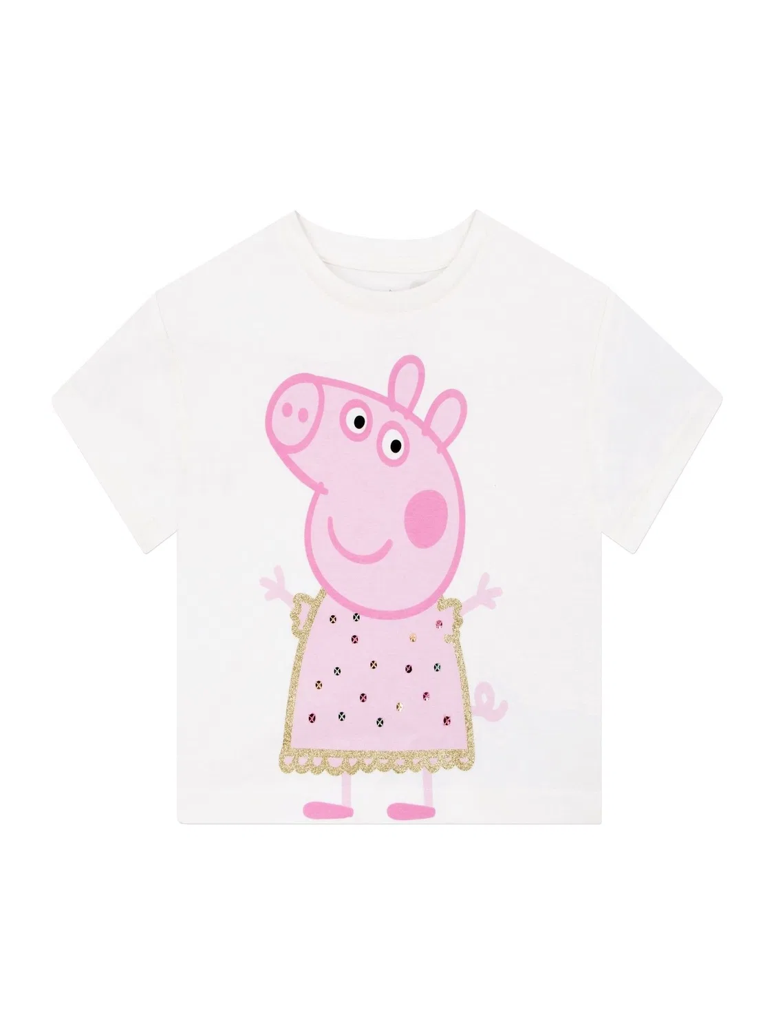 Комплект из футболки и юбки Peppa Pig с блестками Character, розовый — фото 2