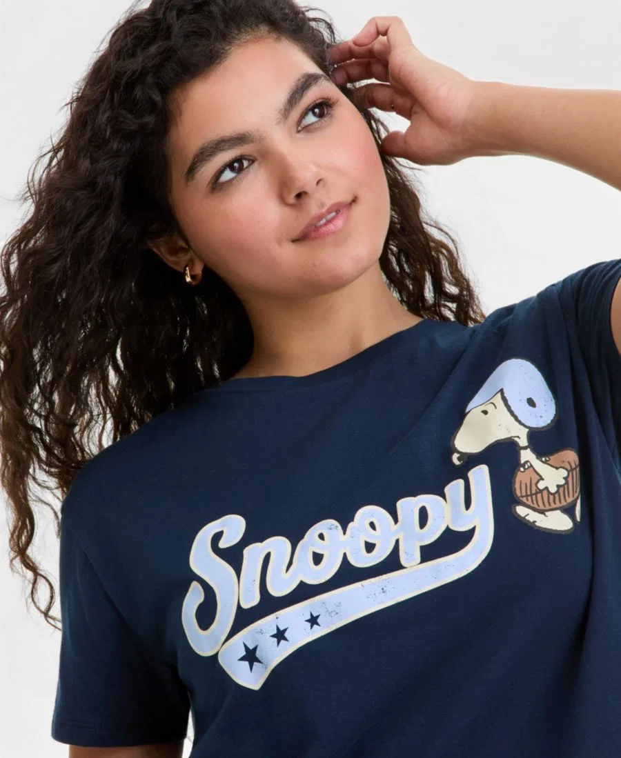 Футболка с принтом Snoopy Varsity Tee Grayson Threads, The Label, Navy Blazer — фото 4