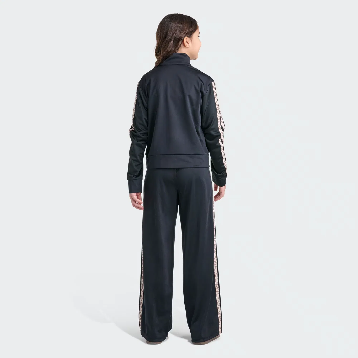Детский спортивный костюм из 2 предметов с принтом Printed Stripe Tricot Adidas Sportswear, черный
