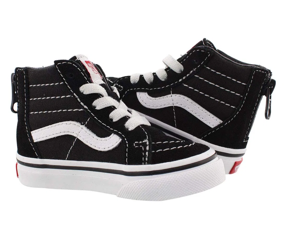 Детские кроссовки для мальчиков с высокой посадкой Sk8-hi Vans, Black/White — фото 3