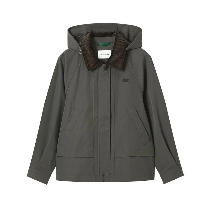 Женское пальто с лацканами LACOSTE, Olive Gray