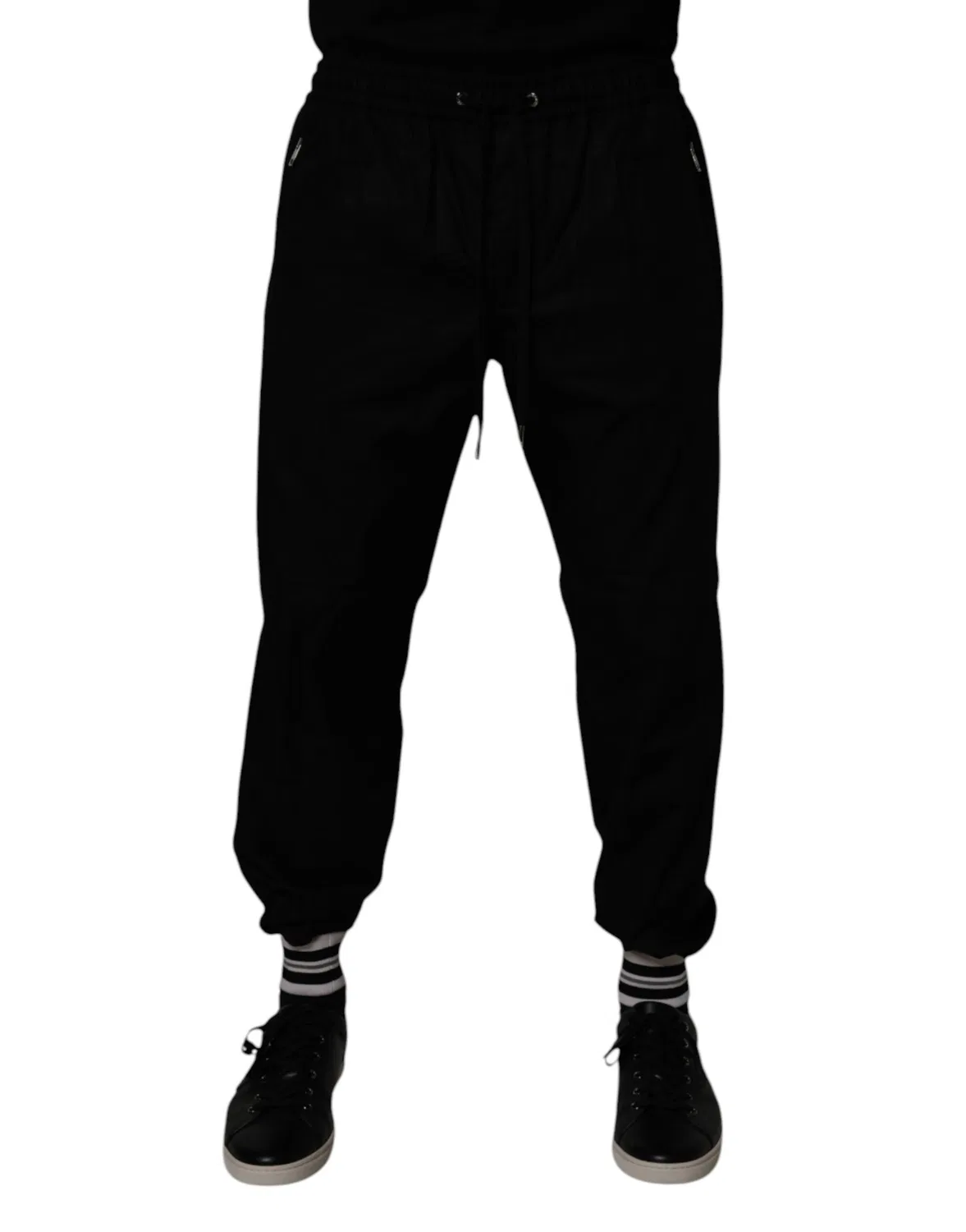 Мужские спортивные брюки на шнурке с логотипом Jogger Pants Dolce & Gabbana, Black — фото 2