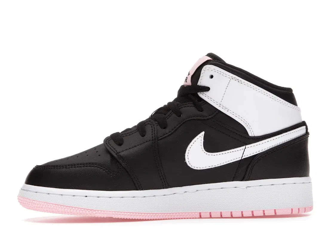 Детские кроссовки с контрастным дизайном Jordan 1 Mid Jordan,: Black/White-Arctic Punch — фото 3
