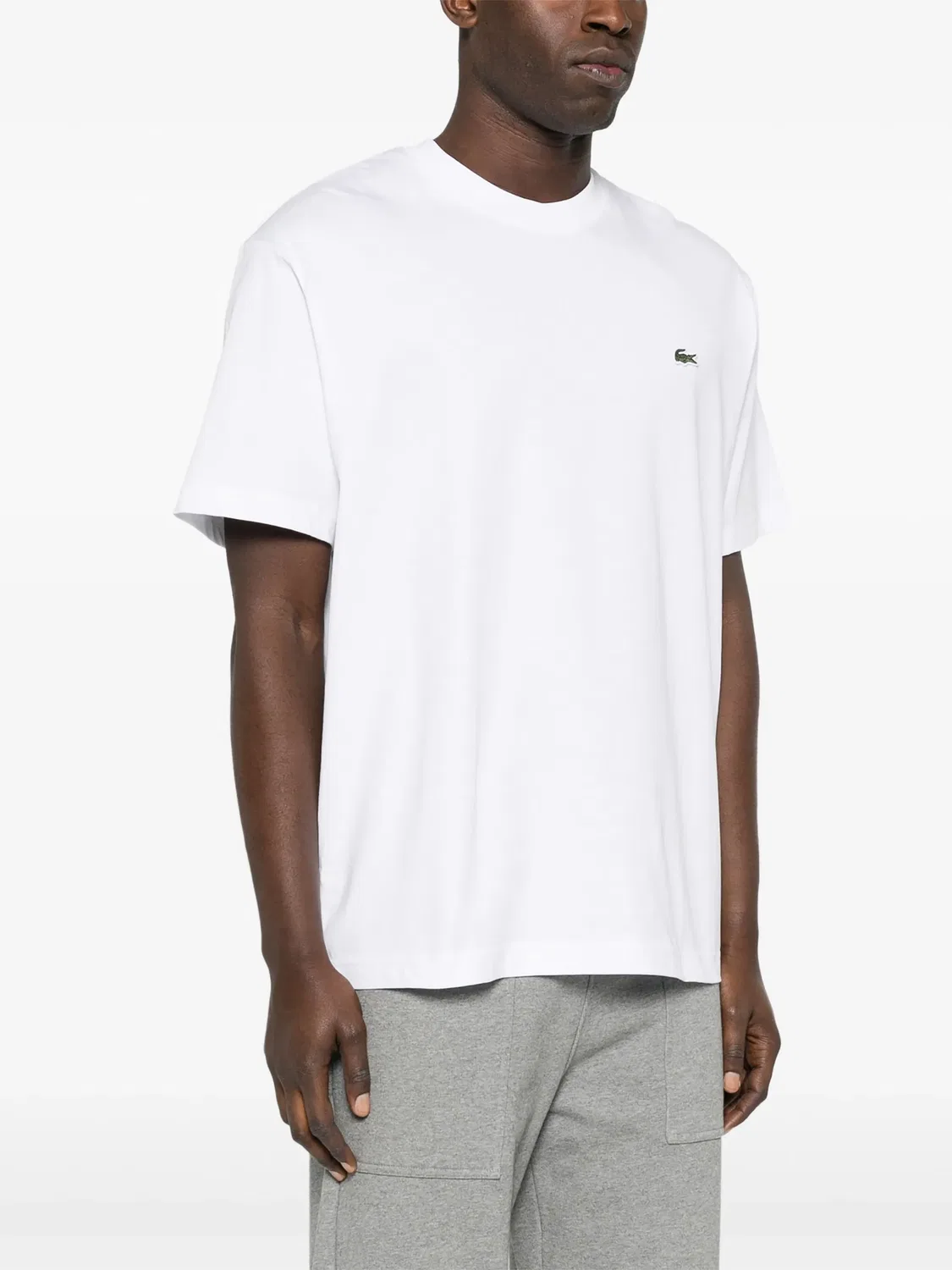 Футболка с логотипом из хлопка Lacoste, белый — фото 2