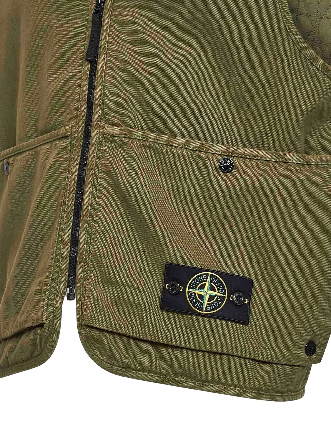 Stone Island Жилет В-образный зеленый — фото 3